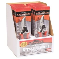 Leonard Traditional Bypass Pruner Display Box With 12 Pruners -Garden Care 1286db 2