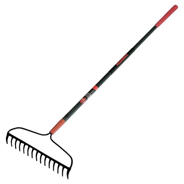 RAZOR-BACK®️ FORGED STEEL BOW RAKE WITH FIBERGLASS HANDLE 1 RAZOR-BACK®️ FORGED STEEL BOW RAKE WITH FIBERGLASS HANDLE