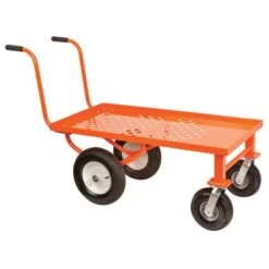 Leonard Push-Style 4-Wheeled Nursery Cart With 2-Foot X 4-Foot Deck And Pneumatic Tires
