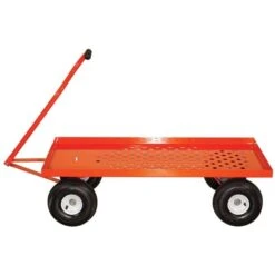 Leonard Pull-Style 4-Wheeled Nursery Cart With 2-Foot X 4-Foot Deck And Pneumatic Tires -Garden Care 2448wg 2