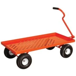 Leonard Pull-Style 4-Wheeled Nursery Cart With 2-Foot X 4-Foot Deck And Pneumatic Tires -Garden Care 2448wg 3