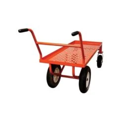 Leonard Push-Style 4-Wheeled Nursery Cart With 2-Foot X 5-Foot Deck And Pneumatic Tires -Garden Care 2460fw 3