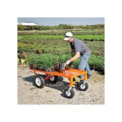 Leonard Push-Style 4-Wheeled Nursery Cart With 2-Foot X 5-Foot Deck And Pneumatic Tires -Garden Care 2460fw 5