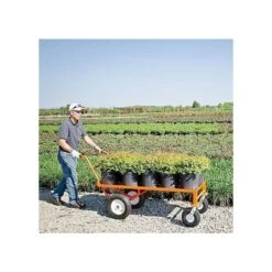 Leonard Push-Style 4-Wheeled Nursery Cart With 2-Foot X 5-Foot Deck And Pneumatic Tires -Garden Care 2460fw 6
