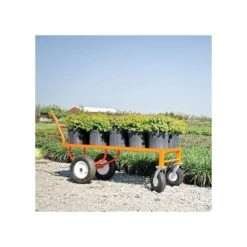 Leonard Push-Style 4-Wheeled Nursery Cart With 2-Foot X 5-Foot Deck And Pneumatic Tires -Garden Care 2460fw 7