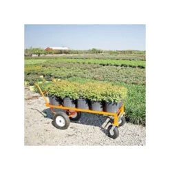 Leonard Push-Style 4-Wheeled Nursery Cart With 2-Foot X 5-Foot Deck And Pneumatic Tires -Garden Care 2460fw 8