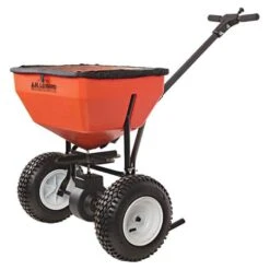 Leonard 70-Pound Broadcast Spreader With Deflector -Garden Care am70lp left withcover