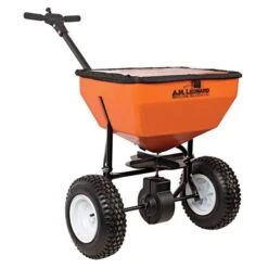 Leonard 70-Pound Broadcast Spreader With Deflector -Garden Care am70lp right withcover
