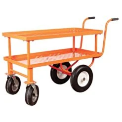 Leonard 2-Foot By 4-Foot Push-Style Nursery Cart With 12-Inch Shelf