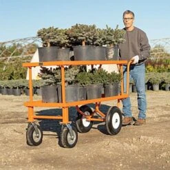 Leonard 2-Foot By 5-Foot Push-Style Nursery Cart With 18-Inch Shelf -Garden Care f2460hfw 4