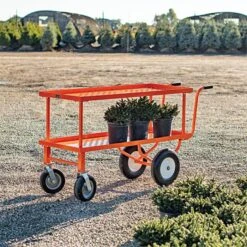 Leonard 2-Foot By 5-Foot Push-Style Nursery Cart With 18-Inch Shelf -Garden Care f2460hfw 5