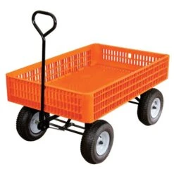 Leonard Orange Utility Wagon, Flat Free Tires