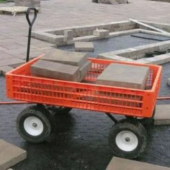 Leonard Orange Utility Wagon, Flat Free Tires -Garden Care fgw45 5