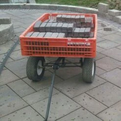 Leonard Orange Utility Wagon, Flat Free Tires -Garden Care fgw45 6