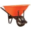 Leonard 8-Cubic-Foot Orange Poly Tray Wheelbarrow With Steel Handles And Flat Free Tires