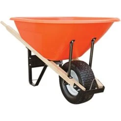 Leonard 8-Cubic-Foot Capacity Poly Tray Wheelbarrows With Flat-Free Tire