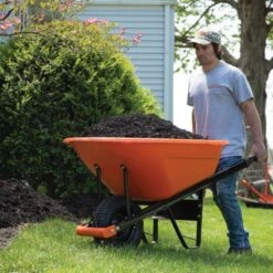 Leonard 8-Cubic-Foot Capacity Poly Tray Wheelbarrows With Flat-Free Tire -Garden Care fwb08 4