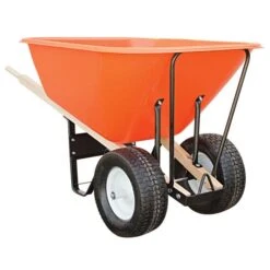 Leonard 2-Wheeled, 10-Cubic-Foot Capacity Poly Tray Wheelbarrow With Flat-Free Tires