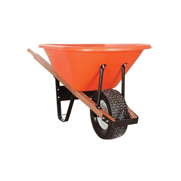 Leonard 6-Cubic-Foot Capacity Poly Tray Wheelbarrow With Flat-Free Tire 1 Leonard 6-Cubic-Foot Capacity Poly Tray Wheelbarrow With Flat-Free Tire