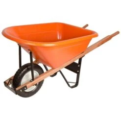 Leonard 6-Cubic-Foot Capacity Poly Tray Wheelbarrow With Narrow, Diamond Tread Tire