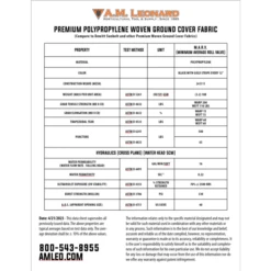 3.2oz Premium Woven Ground Cover 10ft (Folded) X 300ft 11 3.2oz Premium Woven Ground Cover 10ft (Folded) X 300ft -Garden Care gc103 spec sheet