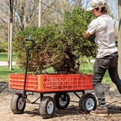 Leonard Orange Utility Wagon, 30in X 46in X 7.5in Tray -Garden Care gw45 5 1