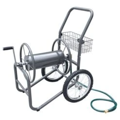 Hose Reel Cart 2 Wheel Commercial Grade Bronze 5/8in Hose 300ft Capacity