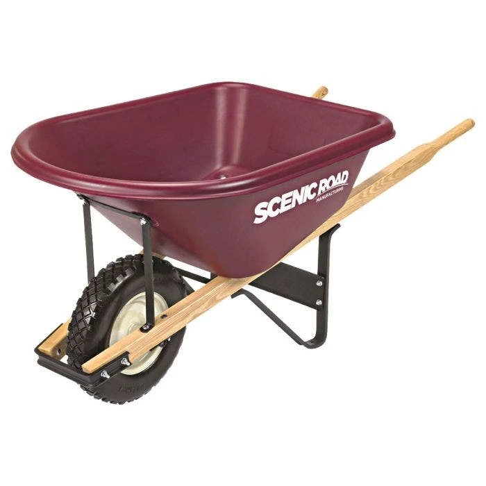 Scenic Road M6 Series Poly Tray Wheelbarrow With Flat-Free Tire 1 Scenic Road M6 Series Poly Tray Wheelbarrow With Flat-Free Tire