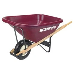 Scenic Road 8-Cubic-Foot Capacity Poly Tray Wheelbarrow With Flat Free Tire