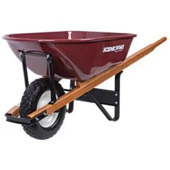 Scenic Road 6-Cubic-Foot Capacity Steel Tray Wheelbarrow With Flat Free Tire