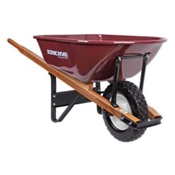 Scenic Road 6-Cubic-Foot Capacity Steel Tray Wheelbarrow With Flat Free Tire -Garden Care mss6 1ff right