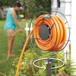 Full Rotation Free-Standing Hose Swivel Reel, Anti-Rust Steel -Garden Care sr360 3