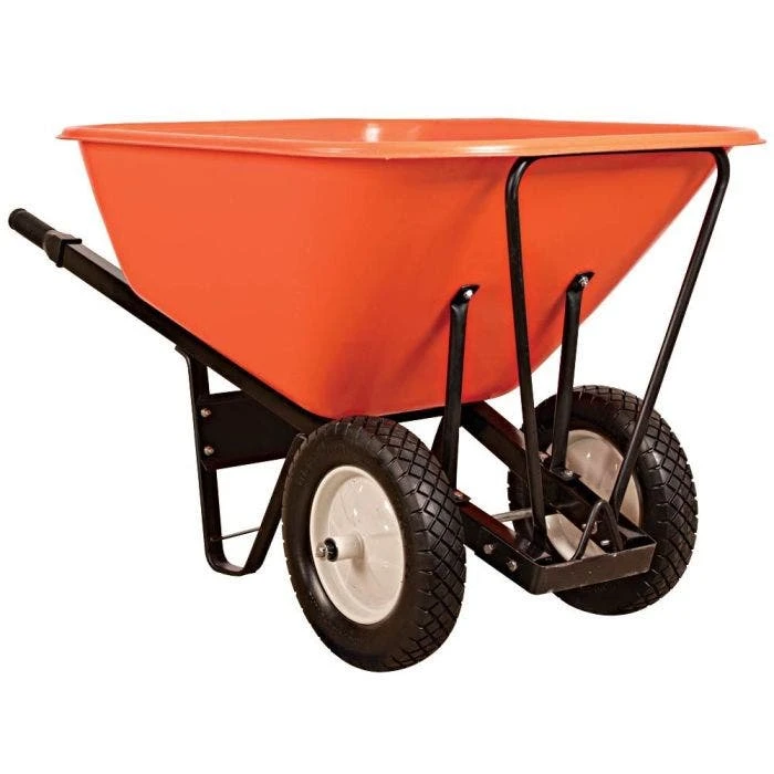 Leonard 10 Cubic Foot Poly Tray 2 Wheeled Wheelbarrows With Steel Handles 3 Leonard 10 Cubic Foot Poly Tray 2 Wheeled Wheelbarrows With Steel Handles - Image 3