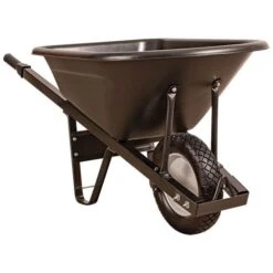 Leonard 6 Cubic Foot Poly Tray Wheelbarrows With Steel Handles -Garden Care vp wbs 3