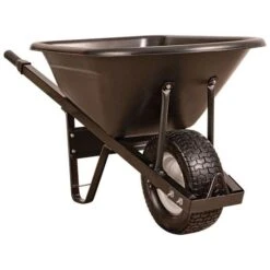 Leonard 6 Cubic Foot Poly Tray Wheelbarrows With Steel Handles -Garden Care vp wbs 5