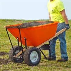 Leonard 2-Wheeled, 10-Cubic-Foot Capacity Poly Tray Wheelbarrow With Pneumatic Tires -Garden Care wb10 5 1