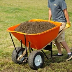 Leonard 2-Wheeled, 10-Cubic-Foot Capacity Poly Tray Wheelbarrow With Pneumatic Tires -Garden Care wb10 6 1