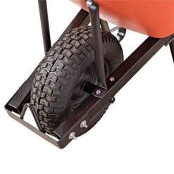 Leonard 6-Cubic-Foot Orange Poly Tray Wheelbarrow With Steel Handles And Pneumatic Tires -Garden Care wb6 s 2