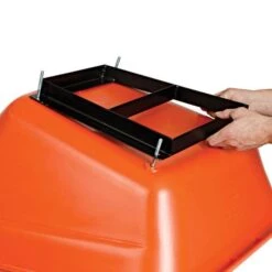 Leonard 6-Cubic-Foot Orange Poly Tray Wheelbarrow With Steel Handles And Pneumatic Tires -Garden Care wb6 s 3