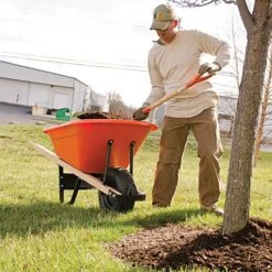 Leonard 6-Cubic-Foot Capacity Poly Tray Wheelbarrow With Pneumatic Tire -Garden Care wb6 4 1
