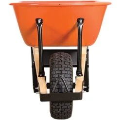 Leonard 6-Cubic-Foot Capacity Steel Tray Wheelbarrow With Pneumatic Tire -Garden Care wbst6 1 1